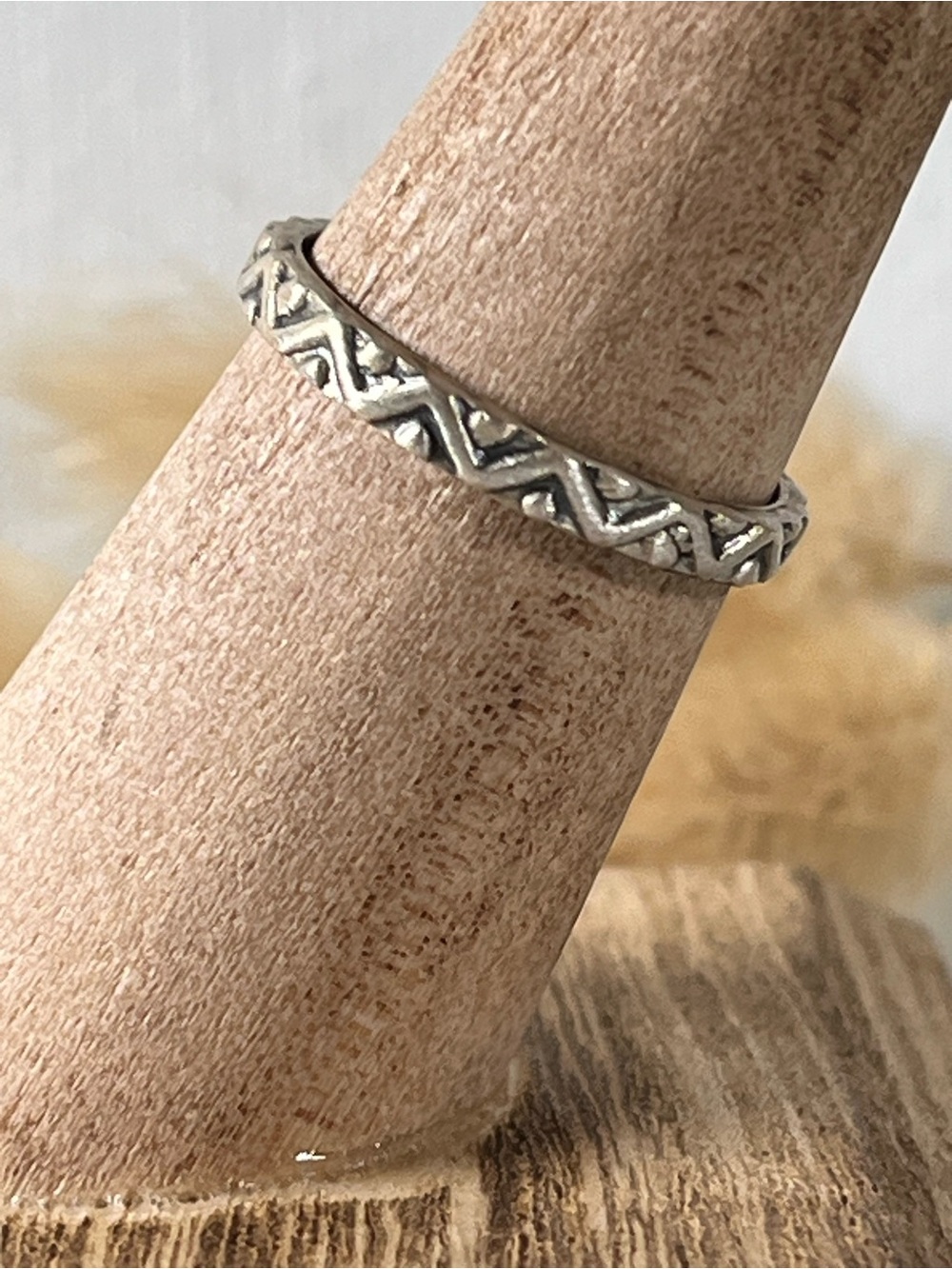 Solid Sterling Silver Dainty Stacker Band Ring Size 7 - Picture 3 of 7